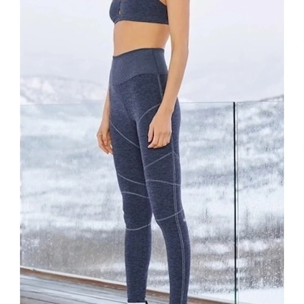 Alo Yoga Leggings Women S Navy Blue High Waist heather